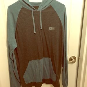 Gray and Blue RVCA Hoodie Sweatshirt